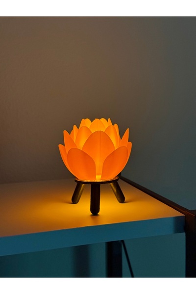 HD1001 Gold Lotus Çiçeği Lamba Masa Başucu Gece Lambası Modern Bohem Ev Dekor...