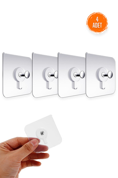 COZY SENSE Vidalı Askı Şeffaf Yapışkanlı Duvar Askısı Mutfak Banyosu Kancası ...