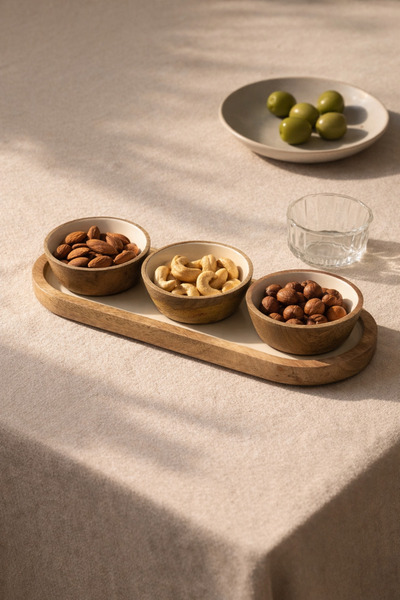 Bohemian Mango Emaye Trio Breakfast & Snack Presentation Set