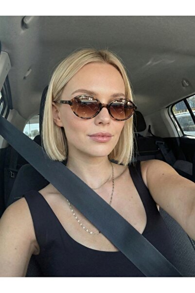 funeyes Miux Trend Kahvernegi Gradient Lens Leopard Color Frame Trend Oval Su...