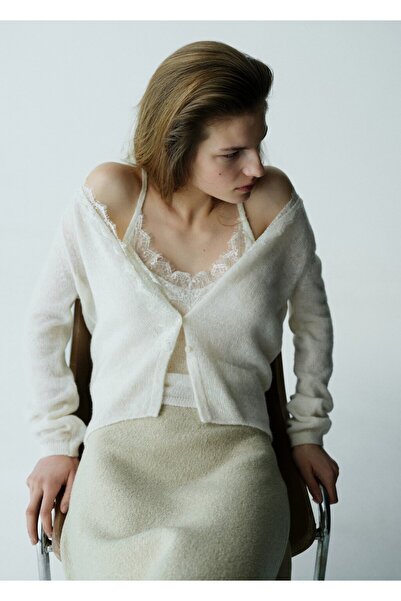 MANGO Woman Dantel triko hırka