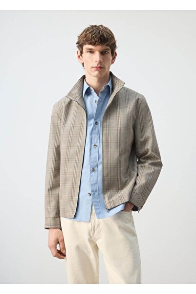 MANGO Man Prens Galler ceketi fermuarı