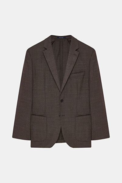 W Collection Brown Buttoned Wool Jacket