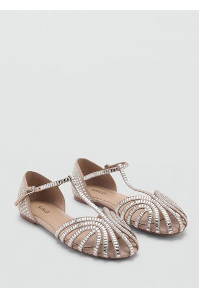 MANGO Kids Boncuklu şeritli sandalet