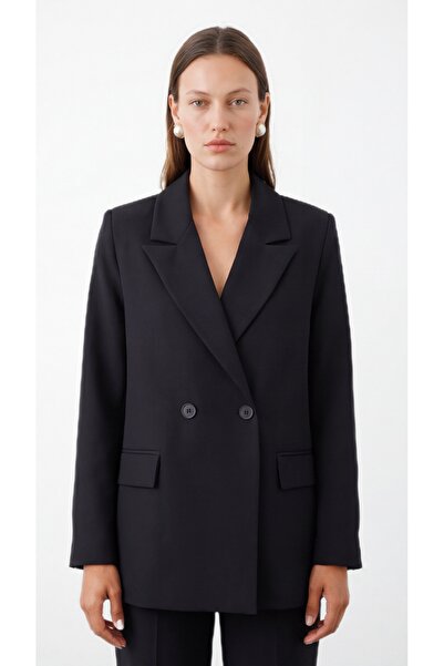 Hrsn Kadın Oversize Kruvaze Blazer Ceket