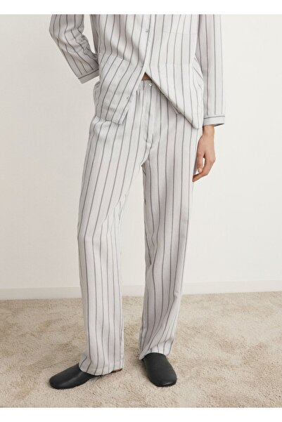 MANGO Woman Çizgili pijama pantolon