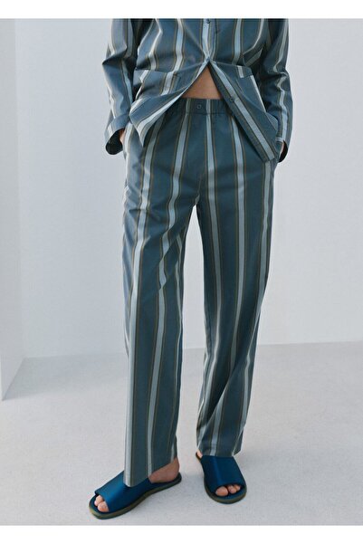 MANGO Woman Çizgili pijama pantolon