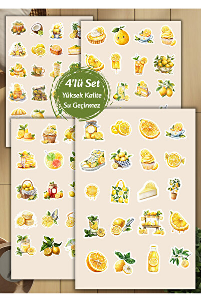 VORACRAFT 4'lü Limon Sticker D00005