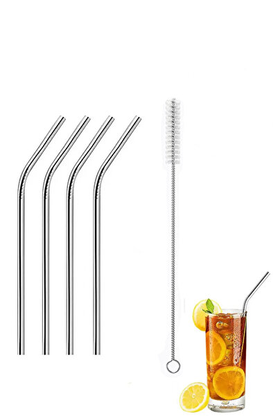 Beatitude Temizleme Fırçalı Uzun Pipet Smoothie Milkshake Kokteyl Sıcak Soğuk...