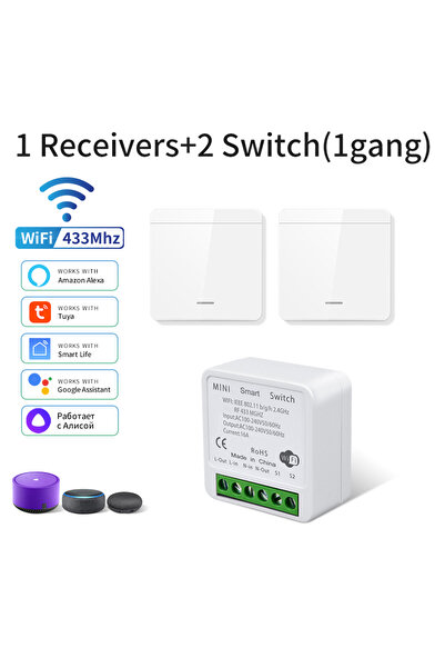 Choice جهاز استقبال GGBEE 1، مفتاحان، مفتاح ذكي Tuya WiFi، مستقبل مرحل 16 أمب...