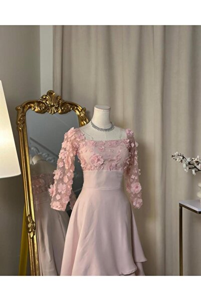 vanus fashion فستان وردي فاتح 5530