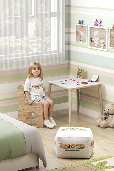 MİRACLE 3D Çocuk Oyun Etkinlik Çalışma Masası Ve Sandalye, Aktivite Masası,ya...