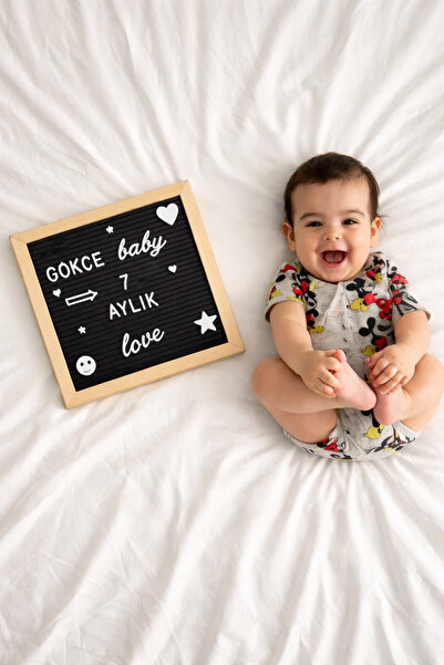 fikirstore Ahşap Çerçeveli Tak Çıkar Yazı Panosu Mesaj Tahtası Türkçe Karakte...