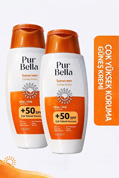 PUR BELLA Sun SPF 50+ Güneş Koruyucu Krem 2’li 150 ml UVA UVB PA++