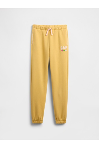 GAP Kız Çocuk Sarı Relaxed Logo Jogger Eşofman Altı