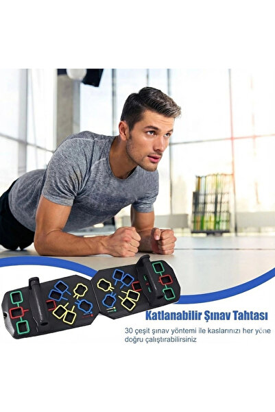 Katlanabilir Renk Kodlu Şınav Tahtası Çok Amaçlı Üst Vücut Antrenman Aleti