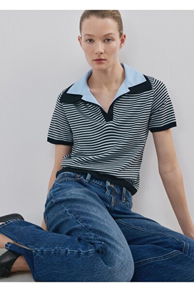 MANGO Woman Kombinli yaka örgü kazak