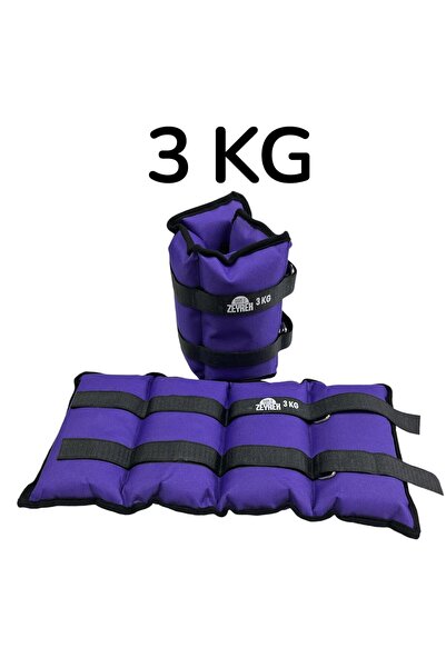 S ZEYREK 3 Kg × 2 Adet Toplam 6 Kg El Ayak Bilek Kas Güçlendiriçi Ağırlık Seti Kum Ağırlık Torbası