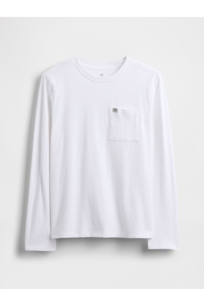 GAP Erkek Çocuk Beyaz Logo Pocket T-Shirt