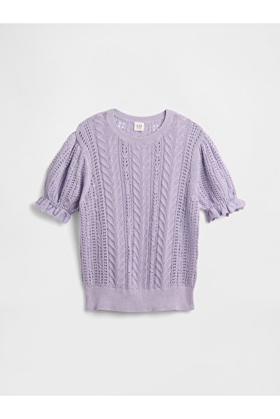 GAP Kız Çocuk Mor Şişkin Kol Bluz