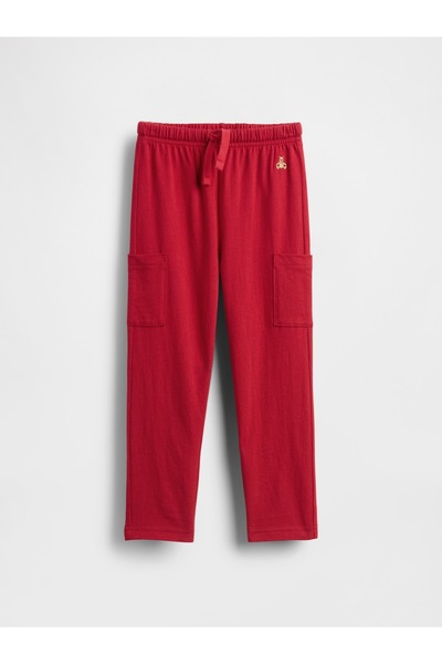 GAP Erkek Bebek Kırmızı Brannan Bear Detaylı Pull-On Kargo Jogger Eşofman Altı