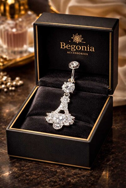 Begonia Accessories 316L Cerrahi Çelik Fashion Zirkon Taşlı Göbek Piercing