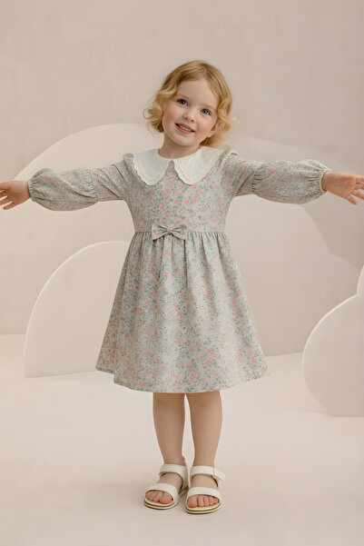 ESİLA KİDS Κοριτσίστικο φόρεμα μακρυμάνικο εποχιακό φόρεμα με λουλουδάτο μοτί...