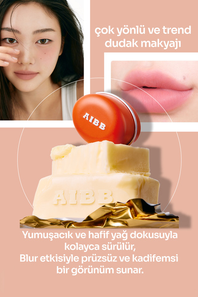 AIBB Kadife Dokulu Blur Etkili Dudak Ve Yanak Renklendirici Blur Tin Pot Charm anahtarlıklı