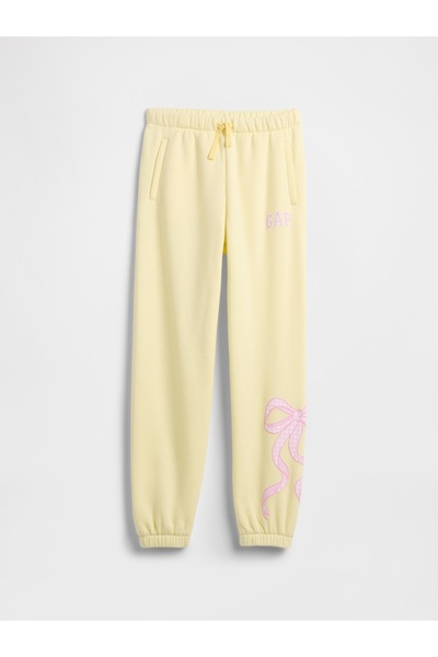 GAP Kız Çocuk Sarı Relaxed Logo Jogger Eşofman Altı