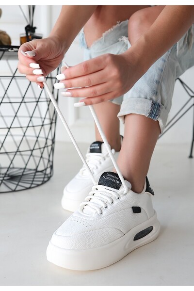 Kanonik Education Pantofi sport cu șireturi Chris White Skin Black