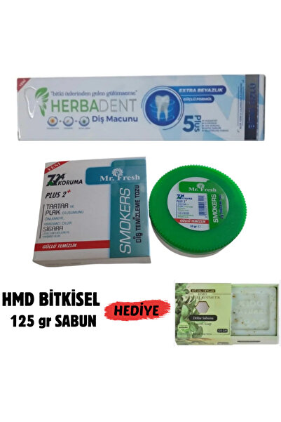 Herbadent Bitki Özlü Diş Macunu-Diş Temizleme ve Beyazlatma Tozu-hmd aktif Ka...