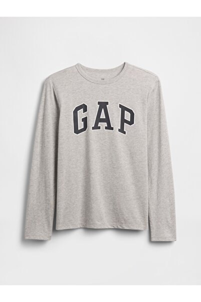 GAP Erkek Çocuk Gri Logo T-Shirt