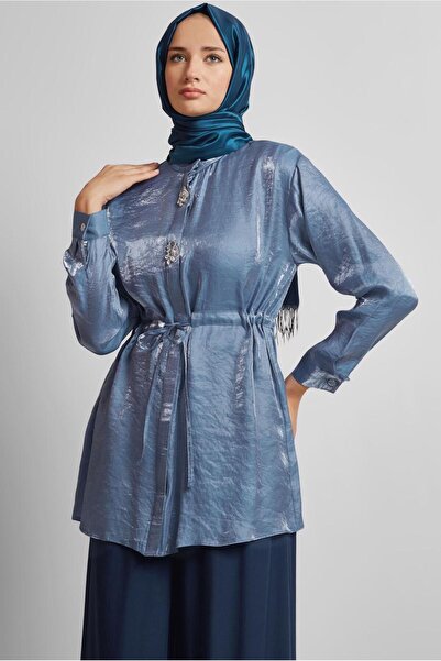 Alvina Satin Tunic with Tie Waist 45610
