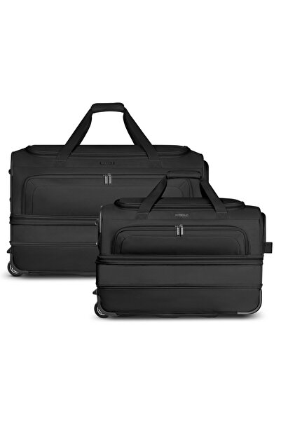 REDOLZ Duffle Essentials 2-Rollen Reisetasche Set 2 tlg. M+L mit Dehnfalte
