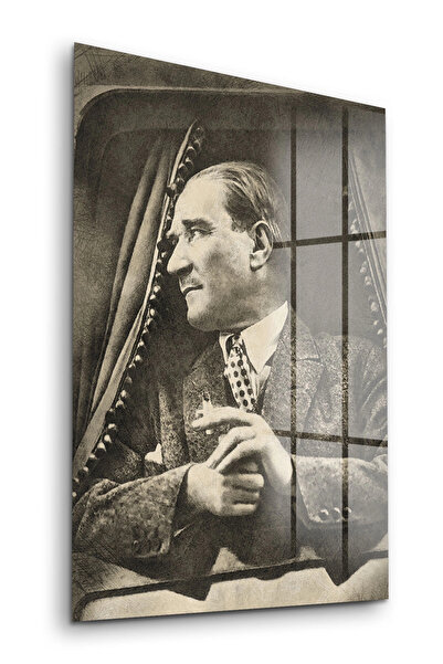 Decovetro Tablou din sticlă Atatürk Retro