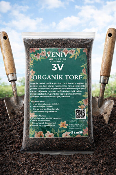 VENİV 3v Organik Torf Bitki Toprağı 2 Litre– Perlit Içerikli Bitkileriniz Içi...