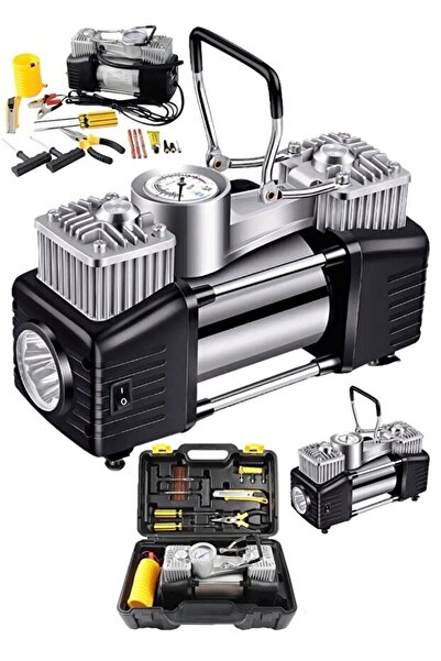 MOONSHOP Profesyonel Çift Pistonlu 12 V 150 Psi Dakikada 85 Lt Araç Araba Las...