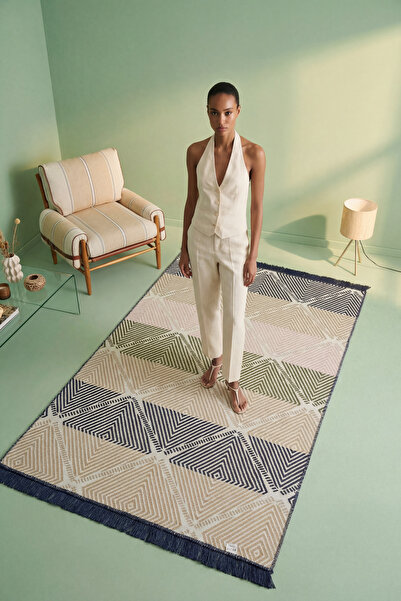 Cool Halı Lovely Renkli Kilim Makinede Yıkanabilir Çift Taraflı Dokuma Akrili...