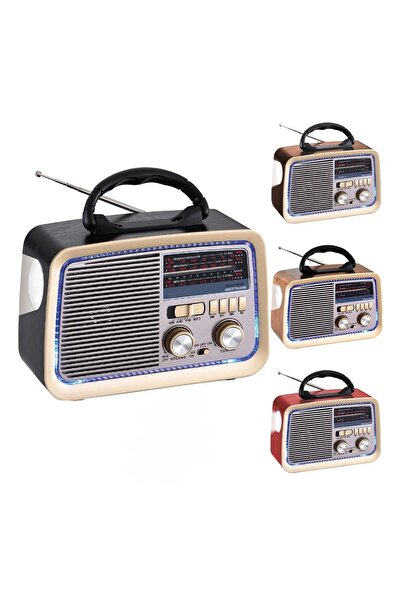 Generic DENX Portable FM Radio Retro Design with USB TF Card AUX Input Flashl...