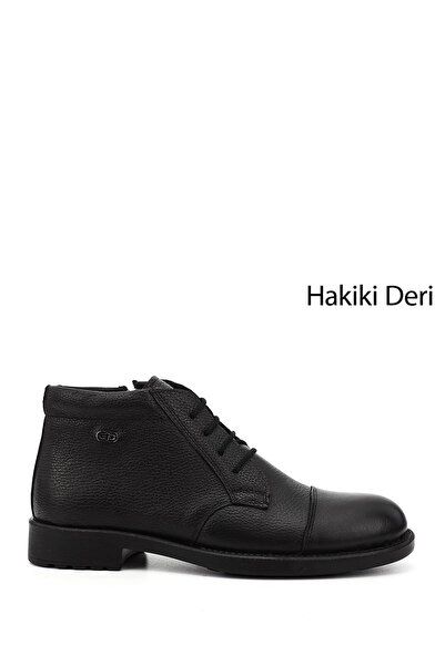 GÖNDERİ(R) Ανδρικές μαύρες κλασικές μπότες από γνήσιο δέρμα με φερμουάρ