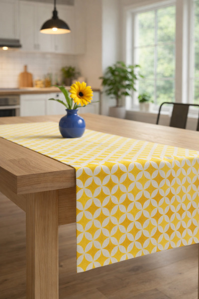 Rona Home Mustard Yellow Geometric Patterned Luxury Runner - Premium Quality ...