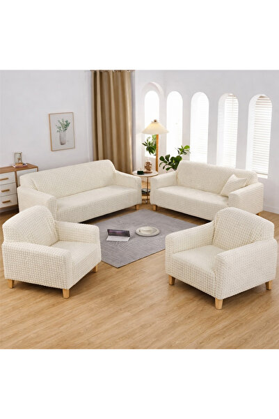 uzhanem 3+3+1+1 Streç Lastikli Esnek Yıkanabilir Jakarlı Koltuk Örtüsü Takımı...