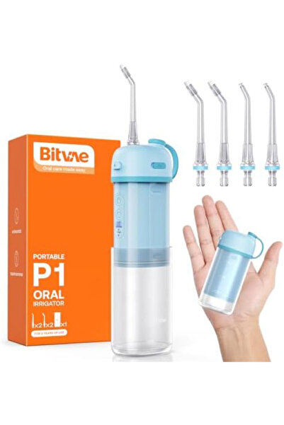 Bitvae جهاز تنظيف الأسنان بالماء المحمول الصغير P1، لاسلكي، مقاوم للماء بمعيا...