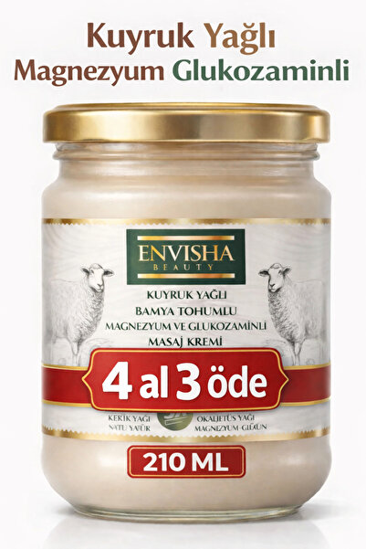 Envisha Beauty Magnezyum Glukozaminli Kuyruk Yağlı Ve Bamya Tohumlu Masaj Kre...