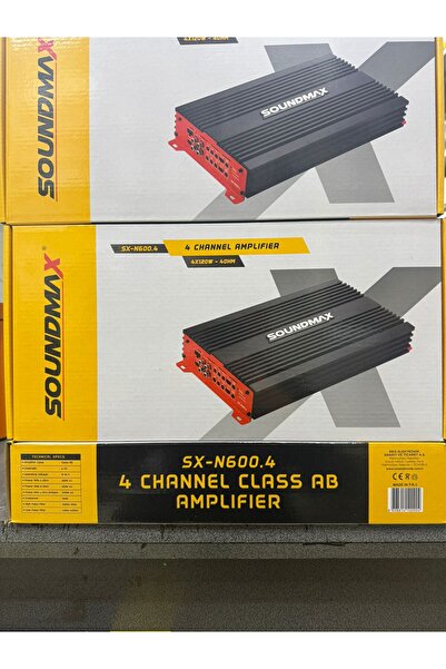 Soundmax Sx-N600.4 2026 Yeni Seri 4 Kanal Oto Amfi 4 Ohm 4x120 Rms