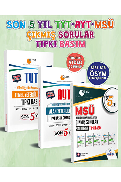 Kurul Yayıncılık 2026 TYT AYT MSÜ Çıkmış sorular Son 5 Yıl Tıpkı Basım Fasikü...