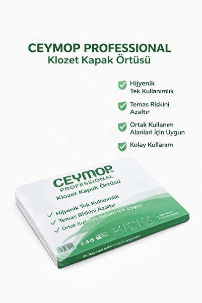 Ceymop Klozet Kapak Örtüsü 250 Adet Tek Kullanımlık Hijyenik Tuvalet Kapak Ör...
