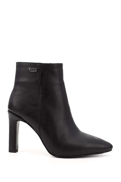 GÖNDERİ(R) Kadın Siyah Fermuarlı Sivri Burun İnce Topuklu Bot