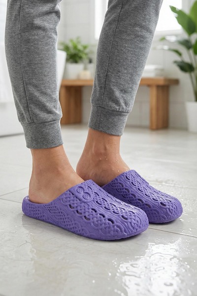 GEZER Papuci de baie pentru femei de vară, potriviti pentru podea umedă, cu t...