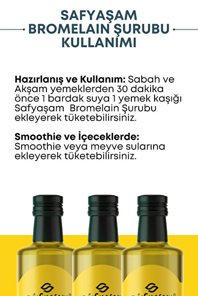 Safyaşam Bromelain Şurubu Bromelain Ananas İçeren Bromelain Şurubu
